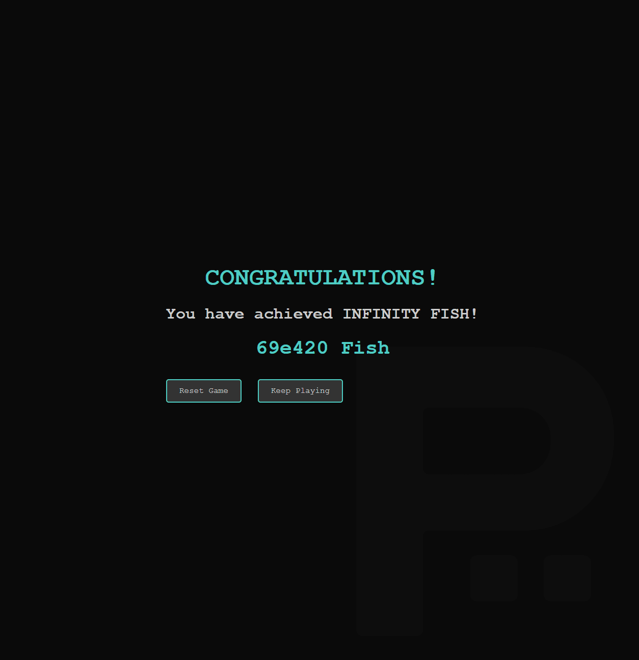 Multiversal Fishing Simulator: Win screen